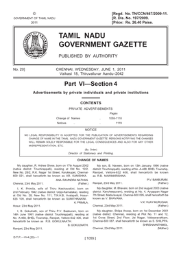 Tamil Nadu Government Gazette