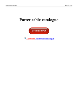 Porter Cable Catalogue Manual's Bank