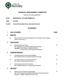 Financial Management Committee a G E N