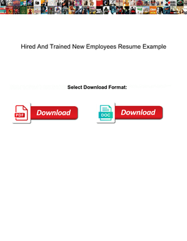 Hired and Trained New Employees Resume Example