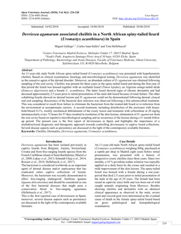 Devriesea Agamarum Associated Cheilitis in a North African Spiny-Tailed Lizard (Uromastyx Acanthinura) in Spain