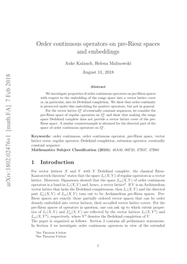 Order Continuous Operators on Pre-Riesz Spaces and Embeddings