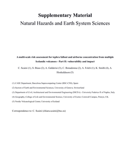 Supplementary Material Natural Hazards and Earth System Sciences