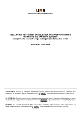 SOCIAL NORMS AS STRATEGY of REGULATION of REPRODUCTION AMONG HUNTING-FISHING-GATHERING SOCIETIES an Experimental Approach Using a Multi-Agent Based Simulation System