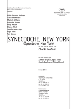 SYNECDOCHE NEW YORK Dp