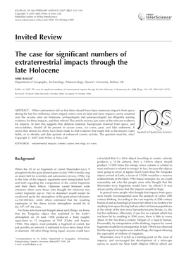 The Case for Significant Numbers of Extraterrestrial Impacts Through The