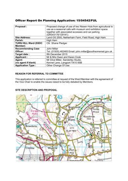 Officer Report on Planning Application: 15/04542/FUL