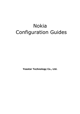 Nokia Configuration Guides