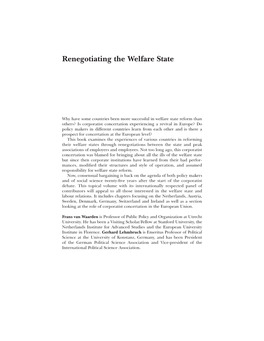 Renegotiating the Welfare State