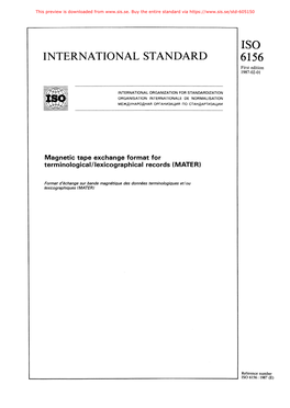 Inte Rnational Standard Iso 6156