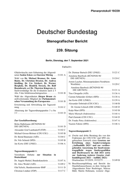 Stenografischer Bericht 239. Sitzung