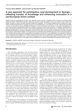 A New Approach for Participative Rural Development in Georgia – Reﬂ Ecting Transfer of Knowledge and Enhancing Innovation in a Non-European Union Context