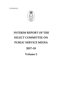 Interim Report of the Select Committee on Public Service Media