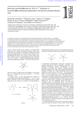 Reactions Involving Fluoride Ion. Part 41.1,2 Synthesis of Hexakis