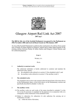Glasgow Airport Rail Link Act 2007