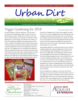 Veggie Gardening for 2018 by Terri Simon, Master Gardener So Many Catalogs, So Little Time and Space