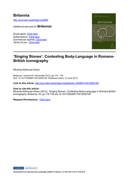 Contexting Body-Language in Romano- British Iconography