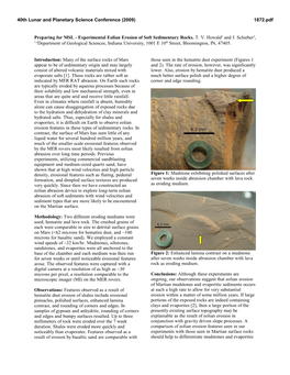 Experimental Eolian Erosion of Soft Sedimentary Rocks