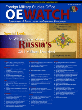 So What Is New About 2014 Military Doctrine? Special Look