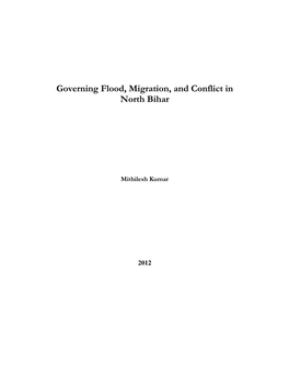 Governing Flood, Migration, and Conflict in North Bihar