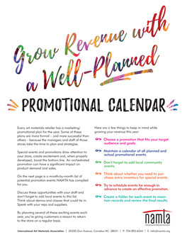 Promotional Calendar