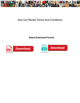 Avis Car Rental Terms and Conditions