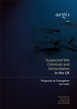 Suspected War Criminals and Génocidaires in the UK