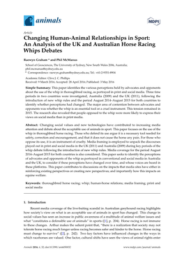 An Analysis of the UK and Australian Horse Racing Whips Debates