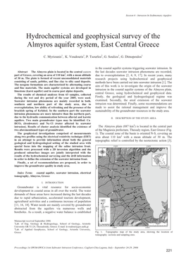 Hydrochemical and Geophysical Survey of the Almyros Aquifer System, East Central Greece