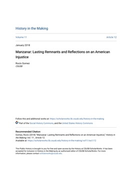 Manzanar: Lasting Remnants and Reflections on an American Injustice