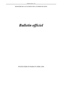 Bulletin Officiel 154