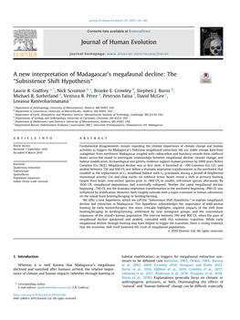 A New Interpretation of Madagascar's Megafaunal Decline: the “Subsistence Shift Hypothesis”