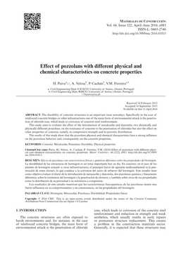 Effect of Pozzolans with Different Physical and Chemical Characteristics on Concrete Properties