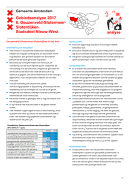 Gebiedsanalyse 2017 6. Geuzenveld-Slotermeer- Sloterdijken Stadsdeel Nieuw-West