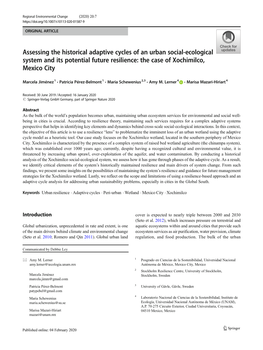 Assessing the Historical Adaptive Cycles of an Urban Social-Ecological System and Its Potential Future Resilience: the Case of Xochimilco, Mexico City