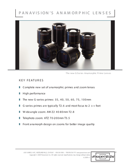 Panavision's Anamorphic Lenses