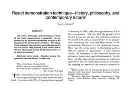 (1974) Result Demonstration Technique-History, Philosophy, And