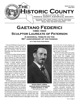 The Gaetano Federici Collection, Held in Per - 1938, Article in GFC-PCHS; “Historical Society Meeting,” (?) Paterson Evening News, Petuity by the Historical Society