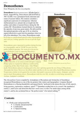 Demosthenes - Wikipedia, the Free Encyclopedia Demosthenes from Wikipedia, the Free Encyclopedia