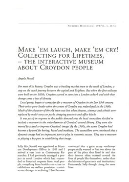 The Interactive Museum About Croydon People