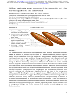 Hillslope Geodiversity Shapes Ammonia-Oxidizing Communities and Other Microbial Regulators in a Semi-Arid Shrubland