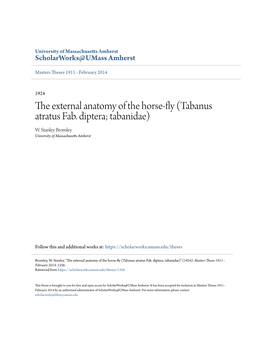 The External Anatomy of the Horse-Fly (Tabanus Atratus Fab. Diptera; Tabanidae) W