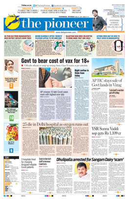 Govt to Bear Cost of Vax for 18+ N CM Tells Officials to Ramp up Testing; Inter, Class X Exams As Per Schedule