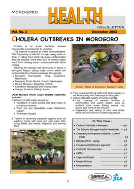 Cholera Outbreaks in Morogoro