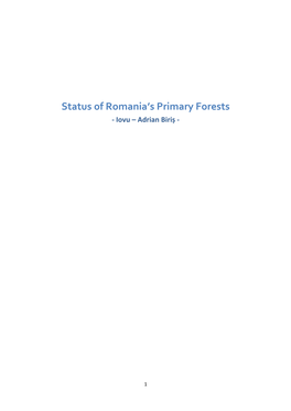 Status of Romania's Primary Forests
