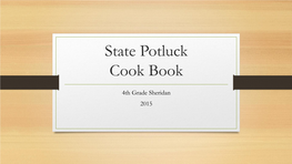 State Potluck Cook Book