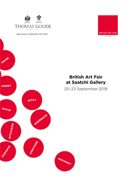 British Art Fair at Saatchi Gallery 20–23 September 2018 Introduction