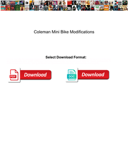 Coleman Mini Bike Modifications