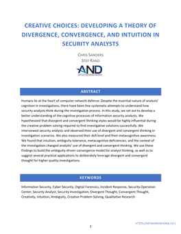 Developing a Theory of Divergence, Convergence, and Intuition in Security Analysts