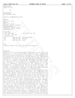 SUPREME COURT of INDIA Page 1 of 30 PETITIONER: STATE of U.P. Vs. RESPONDENT: RAJ NARAIN & ORS. DATE OF